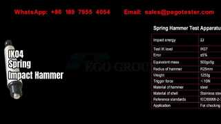 چکش فنری برای آزمایش ضربه مکانیکی IK01 تا IK07، 0.14J تا 2J